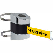 Tensabarrier Pol Chrome pince Wall Mount 15' L BLK/YLW hors Service ceinture rétractable barrière