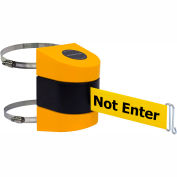 Tensabarrier Safety Crowd Control, Retractable Wall Clamp Mount Barrier Yllw 24' Yllw "Attention" Ceinture
