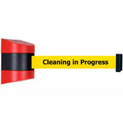 Tensabarrier Red Wall Mount 24' L BLK/YLW nettoyage en progression ceinture rétractable barrière