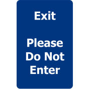Tensabarrier® Classic Acrylic Sign, Double Sided, "Exit & "Do Not Enter", 7"Wx11"H, Blue/White