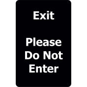 Tensabarrier® Classic Acrylic Sign, Double Sided, "Exit & "Do Not Enter", 7"Wx11"H, Black/White
