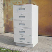 Fenco Teller Pedestal Cabinet 214-I - 5 Drawers 18"W x 19"D x 38-1/2"H Gray