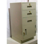 Fenco Teller socle armoire 216L-I - 3 tiroirs gauche porte battante 18" W x 19 « D x 38-1/2 » H gris