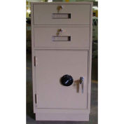 Fenco Pedestal Safe 222L-I - 2 Drawers Thick Frame Left Hinged Door 18"W x 19"D x 38-1/2"H Gray