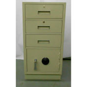 Fenco Pedestal Safe S-225R-I - 3 Drawers Thick Frame Right Hinged Door 19x19x38-1/2 Gray