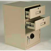 Fenco Lowboy piédestal Safe S-620R-I - 2 tiroirs épais plein droit charnière porte 19 x 19 x 27-7/8 gris