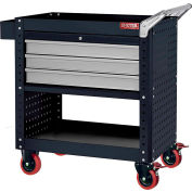 Shuter® Steel Utility Cart, w/3 Higher Drawers, 800 lb. Cap, 34-3/8"L x 19-2/3"W x 34-2/3"H