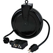Lind Equipment LE2620B12Q Ind. Cord Reel, 20' 12/3 SJTOW, 4 X 5-20 Out, 5-15P Plug, Circuit Breaker