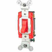 Leviton 1221-2R Single-Pole AC Quiet Switch, 20 Amp 120/277 V, Red - Pkg Qty 10