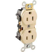 Leviton 5252-I 15A, 125V, 2P, 3W, Duplex Receptacle, Straight Blade, Ivory - Pkg Qty 10