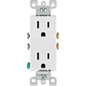 Leviton 5325-W 15 a, 125V, réceptacle de Decora Duplex, résidence de qualité, mise à la terre, blanc, qté par paquet : 10