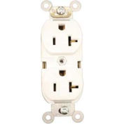 Leviton 5362-SW Duplex Receptacle, Straight Blade, Contractor Pack, White - Pkg Qty 10