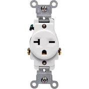 Leviton 5821-W 20 a, 250V, NEMA 6-20R, 2p, 3W, Single Recpt., mise à la terre, blanc, qté par paquet : 10