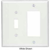 Leviton 86605 2-Gang 1-Toggle 1-Decora/GFCI Device Combo, Oversized, Ivory - Pkg Qty 25