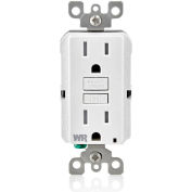 Leviton GFWT1-W 15 a SmartlockPro Test automatique recto verso prise DDFT, météo & Tamper Resistant, blanc