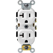 Leviton BR20-W 20A, 125V, Duplex Receptacle, Self Grounding, White - Pkg Qty 10
