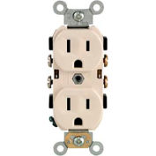 Leviton CR15-T 15 Amp-125 Volt, Duplex, Straight Blade Receptacle, Light Almond - Pkg Qty 10