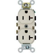 Leviton CR20-W 20 a, 125 v, prise de courant double, soi mise à la terre, blanc, qté par paquet : 10