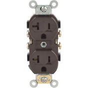 Leviton CR20 20A, 125V, Duplex Receptacle, Self Grounding, Brown - Pkg Qty 10