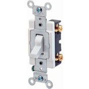 Leviton CS120-2W 20 Amp, 120/277 Volt, Single-Pole, Grounding, Side Wired,White - Pkg Qty 10