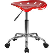 Flash meubles bureau tabouret - dos nu - plastique - rouge