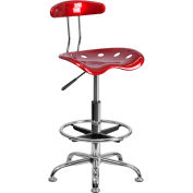 Tabouret bureau meubles flash Back - plastique - rouge