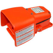Linemaster 571-DWH Hercules Foot Switch W/Full Shield, Maintained, Orange, Cast Iron/Aluminum