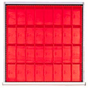 SC tiroir Layout, 32 boîtes en plastique 2" H