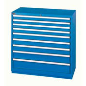 Lista® 9 Drawer Shallow Depth Cabinet - Bright Blue, Keyed Alike