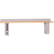 Lista Riser réglable W / Maple Square Edge, 60 « L x 15 « D, Gris