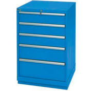 Lista® 5 Drawer Standard Width Cabinet - Bright Blue, Keyed Alike