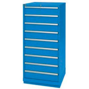 Lista® 9 tiroirs largeur Standard coffret 59-1/2" H - bleu vif, clé identique