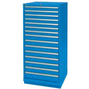 Lista® 15 Drawer Standard Width Cabinet - Bright Blue, Master Keyed