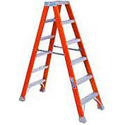 Louisville 8' Fiberglass Twin Stepladder - 375 Lb. Cap. - Type IAA / Grade 1AA - FM1408HD