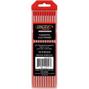 TIG tungstène de 1/8 "x 7" - 2 % thorié rouge - paquet de 10