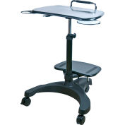 Aidata LPD009P Sit/Stand Mobile Laptop Workstation with Printer Shelf