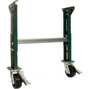Castered H-Stand for Ashland 24" OAW Skatewheel & 22" BF Roller Conveyor - 23-5/8" to 32-1/4"H