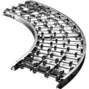 Ashland 90degré courbe en aluminium Skatewheel convoyeur - 24" OAW - WPF 20 - 36" à l’intérieur de rayon