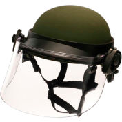 Paulson DK6 Series Riot Face Shield, V-50 FRAG Rated, Polycarbonate, Clear, 17" x 6" - DK6-X.250AFS
