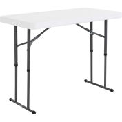 Lifetime® Table pliante en plastique de hauteur réglable, 24 » x 48 », Blanc