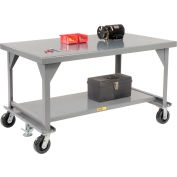 Little Giant® Heavy Duty 7 Gauge Mobile Workbench, 8" Casters & Floor Lock - 72"W x 36"D x 34"H