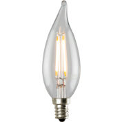 Luminance CA12 L7588-1 flamme pointe nostalgie conduit Filament ampoule claire E12 2W Base 200 Lumens 2700K