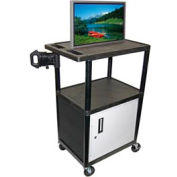 A / V panier w / armoire - 32 x 24 x 54-1/4, noir