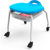 Luxor Stackable Classroom Stool w/ Wheels & Storage, 23"L x 19"W x 19"H, White