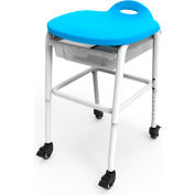 Luxor Adjustable-Height Stackable Classroom Stool w/ Wheels & Storage , 19"L x 19"W x 27"H