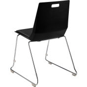 NPS® LuvraFlex Chair, Poly Back/Padded, Chrome Frame, Black/Black Seat