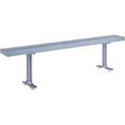 Lyon Locker Bench Aluminum Top & Pedestals NF5824 - 72"W x 9-1/2"D x 17-1/8"H