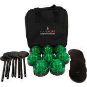 FlareAlert Pro Battery Powered LED Emergency 8 Beacon Kit, Green, B8-FP-G