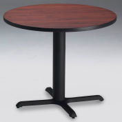 Safco® 30" Round Dining Height Table - Regal Mahogany with Black Base - Bistro Series