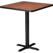 Safco® 30" Square Bar Height Table - Regal Mahogany with Black Base - Bistro Series